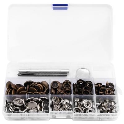 50 Sets Press Stud Snap Button Popper Fastener with Setting Tool for Leather 201#17mm