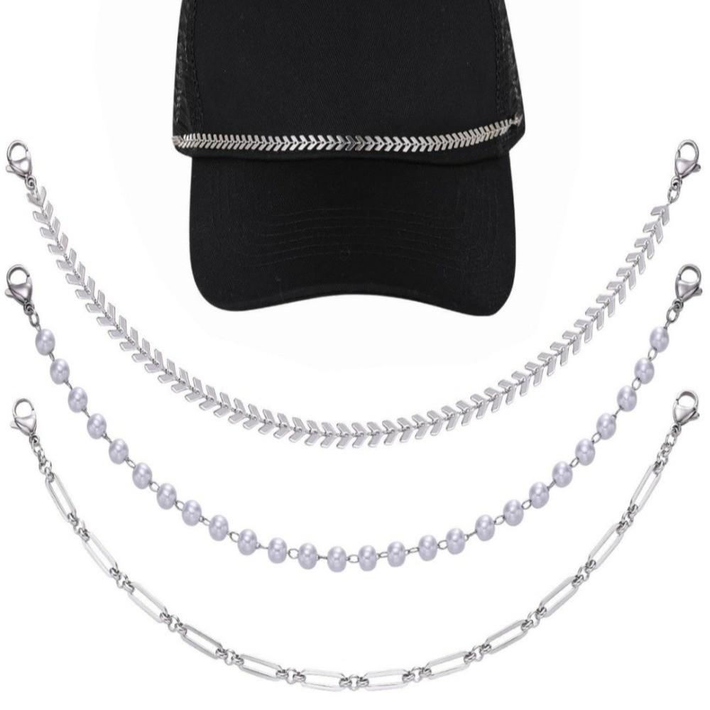 3pcs/Set Detachable Cap Charms Zinc Zinc Alloy Stainless Steel Rolo Chain Hip Hop DIY Hat Chain Themed Events