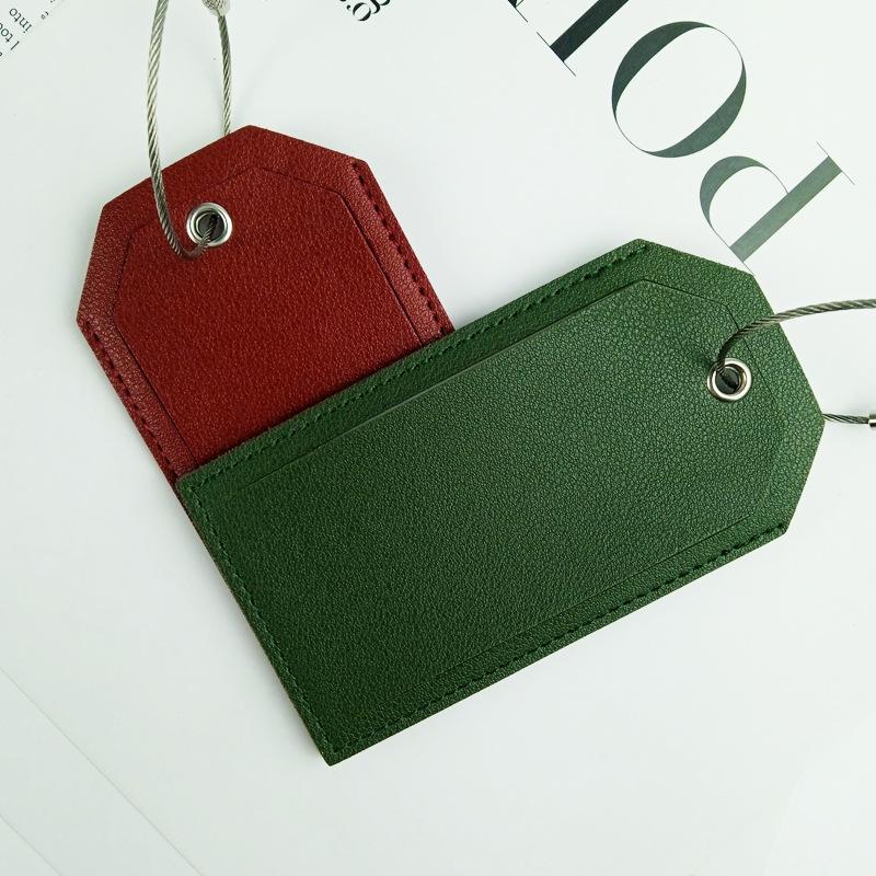 Double-Sided Leather Luggage Tag with Signature Paper Insert