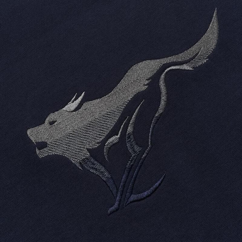 Qipilong Men's Running Wolf Embroidered Pullover Sweatshirt