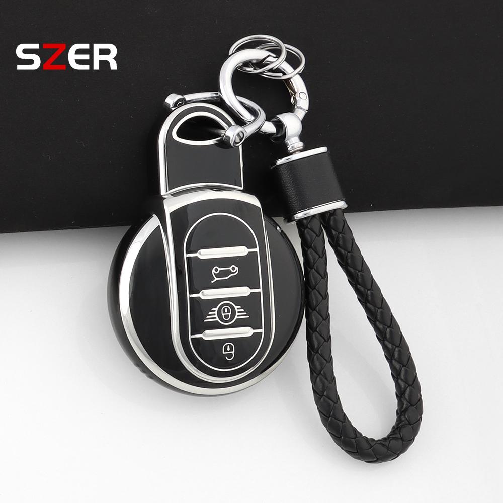 For Bmw Mini Cooper S One Jcw F54 F55 F56 F57 F60 Clubman Countryman Auto New Tpu Key Fob Case Cover Protection Fob Keychain