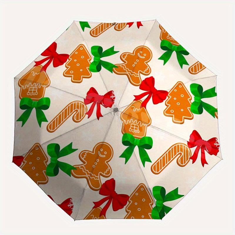 1pc Christmas Pattern Automatic Umbrella 8-Bone Design Compact Gear for Outdoor Travel, Perfect Holiday Gift yy250827063