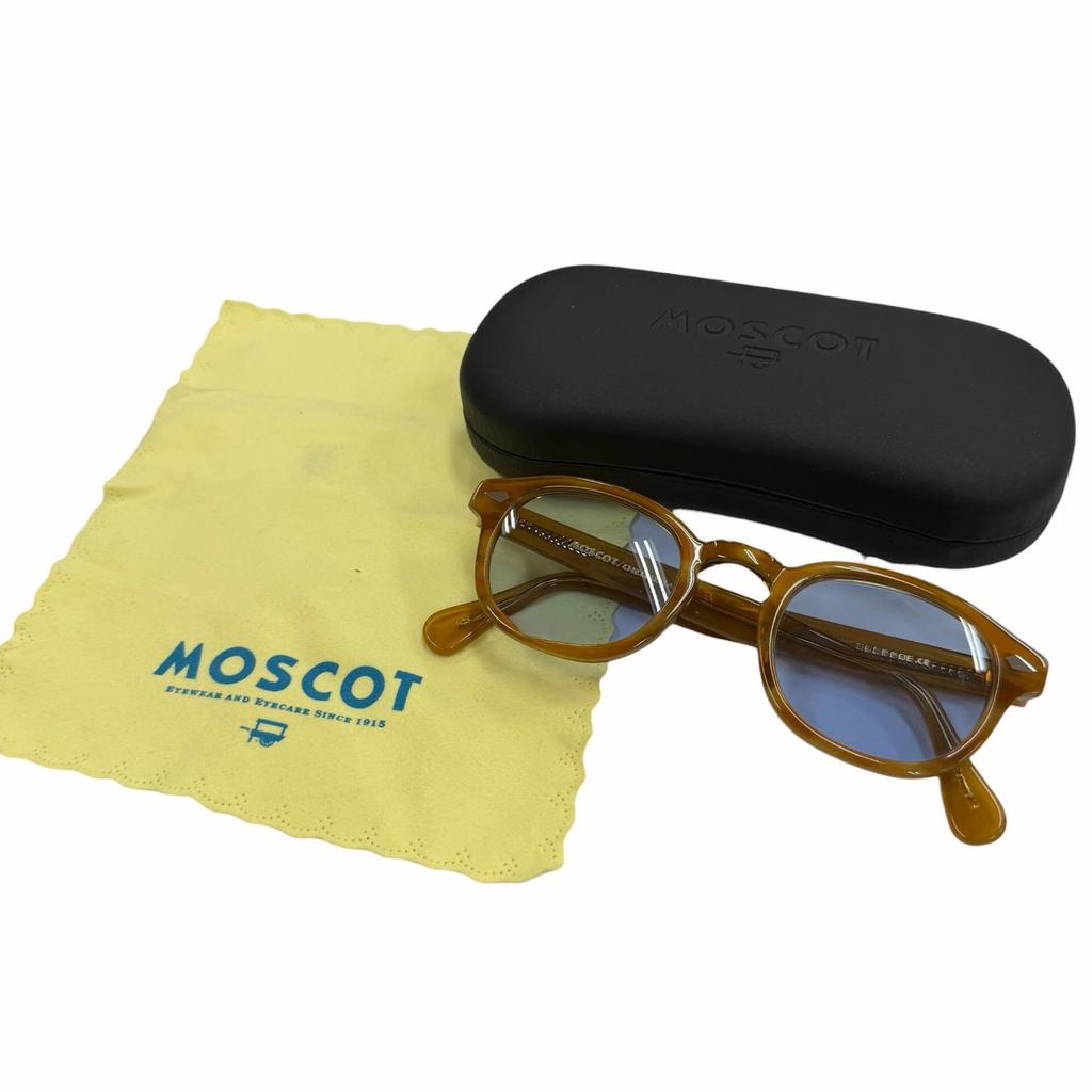 Excellent MOSCOT Sunglasses LEMTOSH Eyewear Clear Brown Mens Used