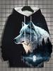 Men's Hoodie 3d Print Animal Tops Wolf Graphics Long Sleeve Hoodie Fashion Casual Autumn Unisex Tops Oversized Hooded Streetwear
