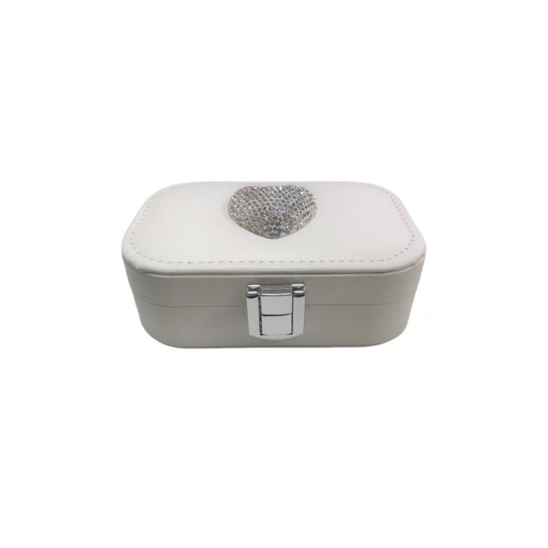Elegant Heart-Shaped Rhinestone Jewelry Box for Earrings, Rings, and Necklaces