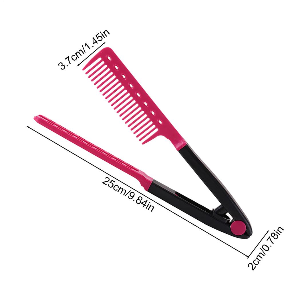 Hair Splint Comb V Shaped Hair Straightener Brush V-Shaped Curved Design Hair Styling Comb for Hotel Dormitory Business Trip