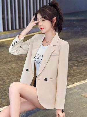 Blazer Negro Petite para Mujer - Estilo Callejero de Alta Gama Primavera/Otoño 2025