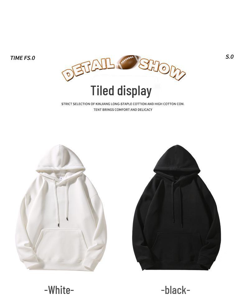 420g Ouli Bluza z obniżonym ramieniem i podwójnym kapturem Męska Casual Luźna Bluza - Jesień/Zima Wszechstronna Bluza