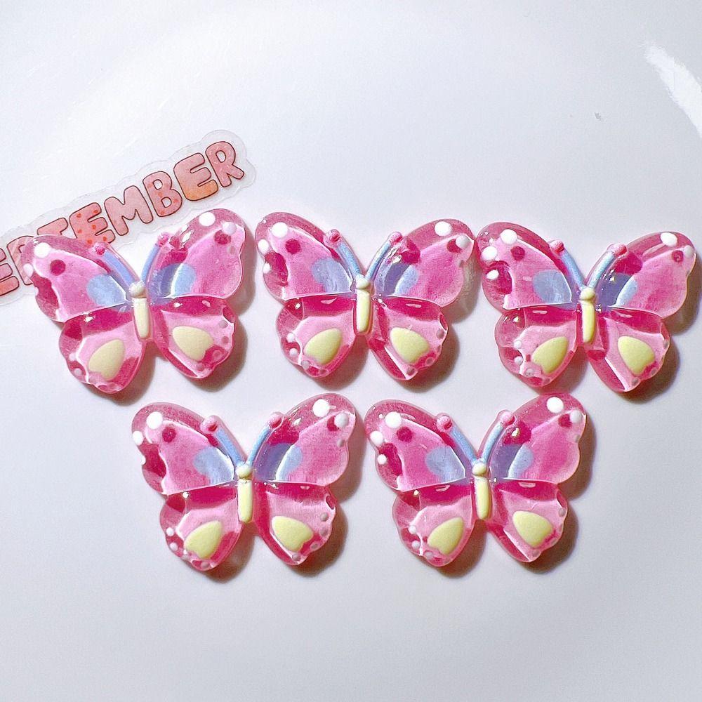 10Pcs Kawaii Butterfly Acrylic Patch Handmade Clothing Jewelry Decor DIY Hairpin Patches Stationery