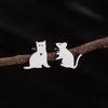Stainless Steel Asymmetrical Tom and Jerry Women's Earrings