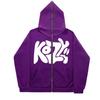 2025 American Style Oversized Autumn Winter Full Zip Fleece Hoodie Cardigan