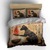 Egyptian Cat with Fire Bowl Bedding Duvet Cover Set  (1*Duvet Cover 2*Pillowcases, without duvet insert)