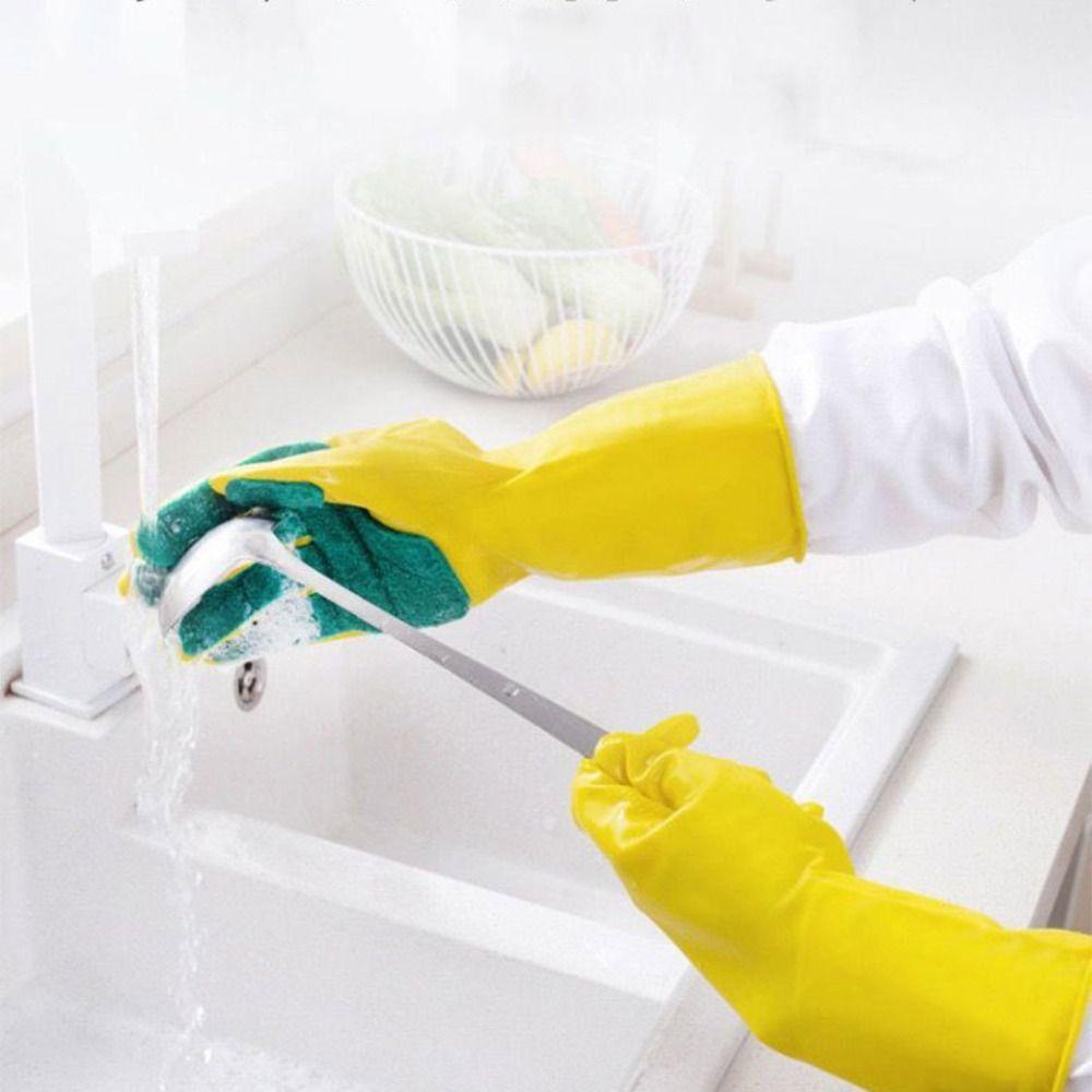 Right Hand with Cleaning Cloth Dishwashing Cleaning Gloves Lengthened Laundry Gloves