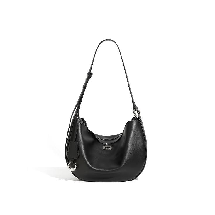 Versatile Genuine Leather Crossbody Bag New Single Shoulder Underarm Bag Dumpling Bag 2025 New Textured Handbag Women's Dumpling Bag