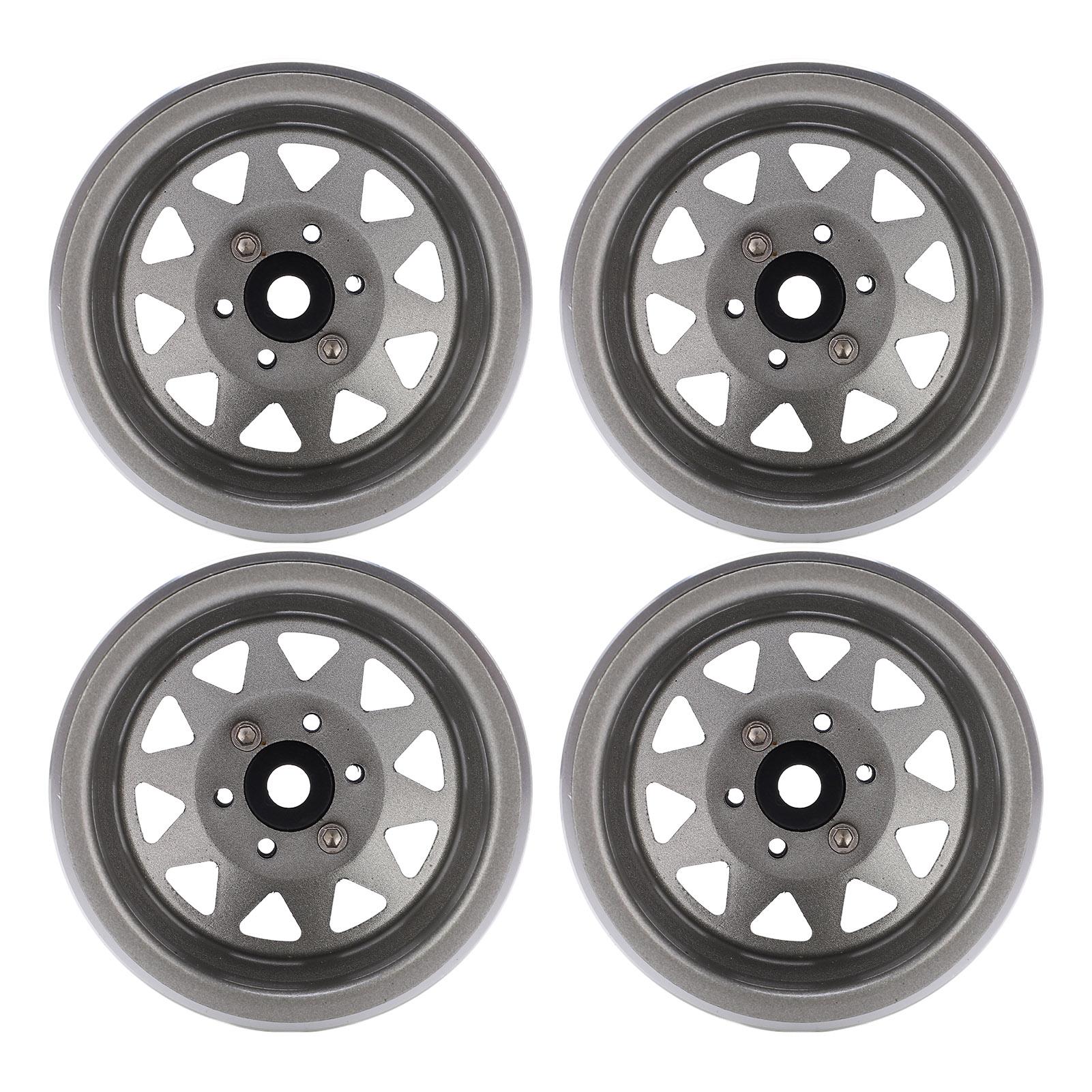 

4pcs Metal 1.9 Inch Wheel Rims 10 Triangle Hole Hub for AXIAL SCX10 110 RC Climbing CarTitanium