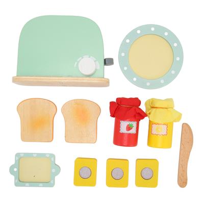 Toaster Toy Set Safe  Solidwood Round Edges Hand Eye Coordination Kids Toaster for Education