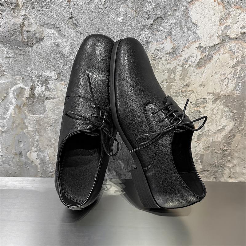 Men's Classic Lace-Up Dress Shoes Solid Color Round Toe High - Quality Formal Oxford Shoes Comfortable And Elegant Wedding Shoes