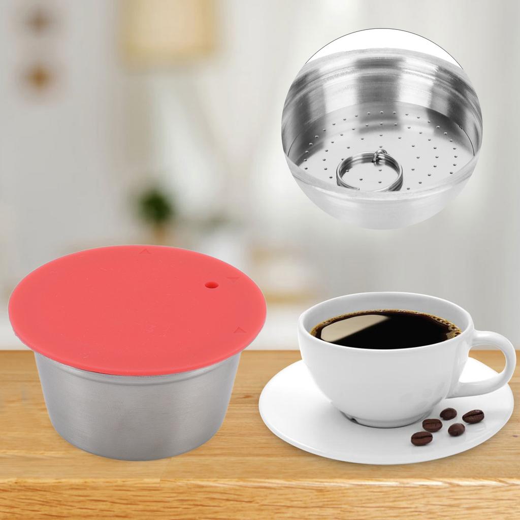 Stainless Steel Refill Coffee Capsules Reusable Coffee Filter Cup Set with Powder Cover for   Gusto