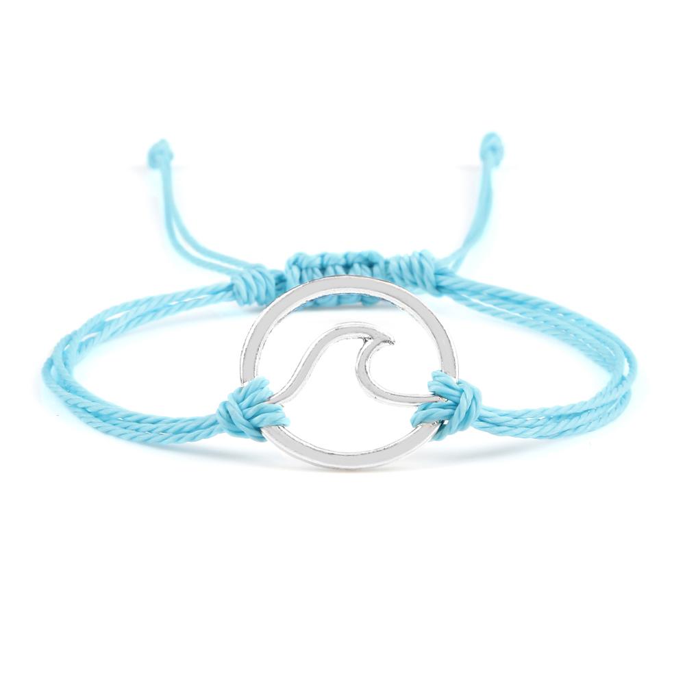 Bohemian Wax Rope Braied Bracelet for Women Men Charm Waves Adjustable Bangles Lucky String Bracelets Friends Gift Wrist Jewelry