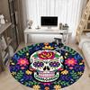 1pc Sugar Skull Decor Carpet, Round Non Slip Durable Large Size Office Carpet, Suitable for Office