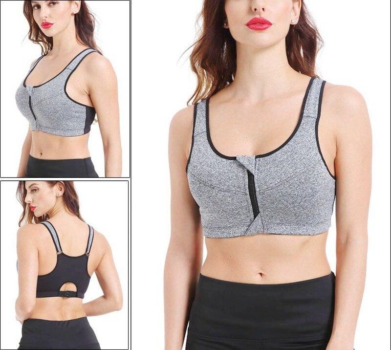 Sports Bras Women Zipper Push Up Vest Underwear Shockproof Breathable Gym Fitness Athletic Running Yoga Sport Tops