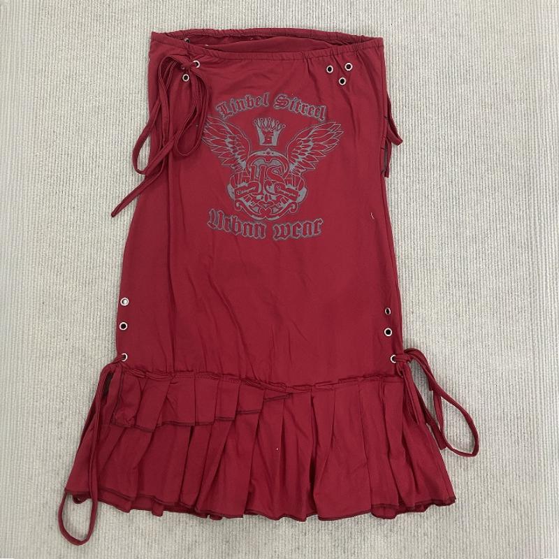 European and American Y2K Slim Fit Suspender Pattern Printed Fashionable Retro Dress