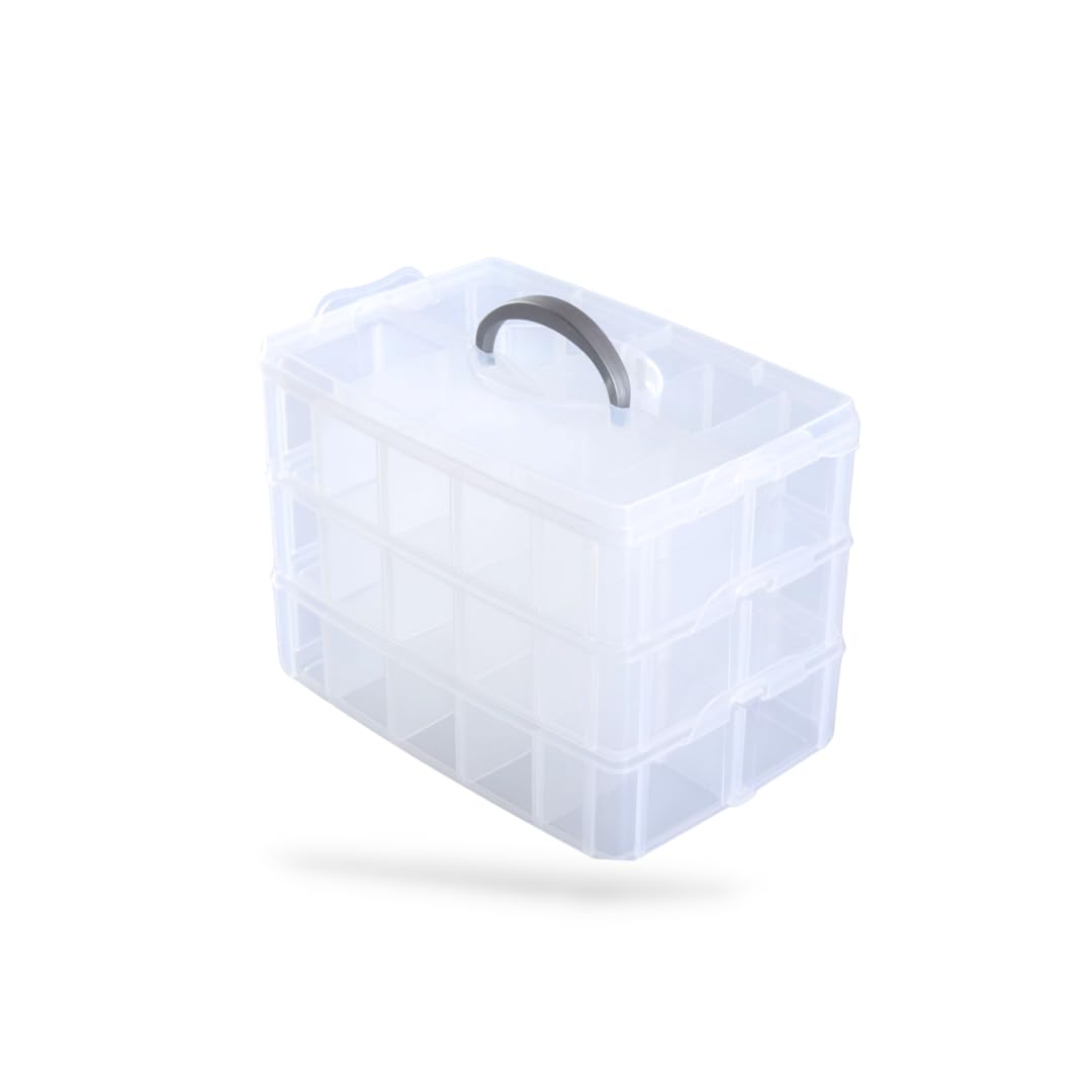 Прозрачный контейнер для хранения RegiProb 3 яруса Игрушки Мелкие предметы Детали Секции 32 см x 18 см x 245 см большой 5670₽