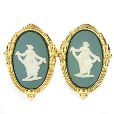 Cercei folosiți metal/Ceramică 6,6g placare aurie albastru