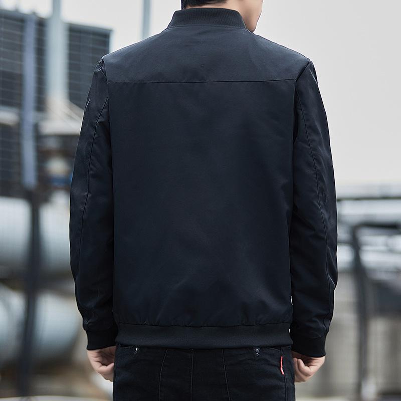 New Spring, Autumn and Winter Stand-up Collar Jacket Men's Trendy Blue Casual Trendy Coat