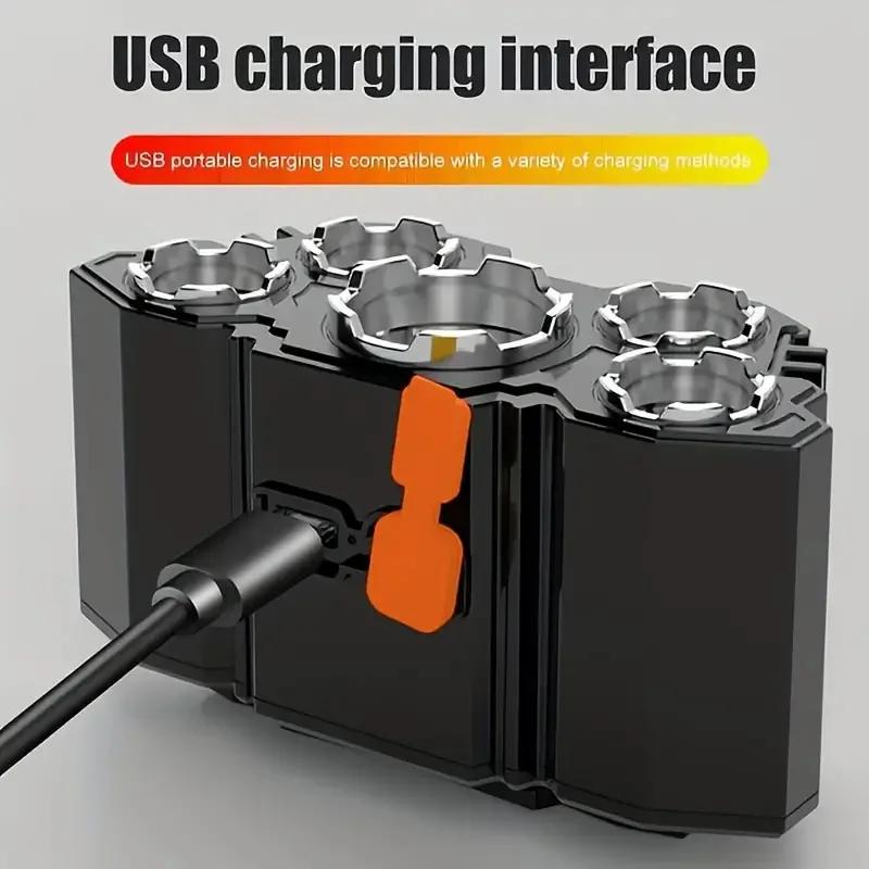 5 LED Headlamp Powerful USB Rechargeable Lamp Head Flashlight Fishing Camping Torch Lantern Built-in Battery Waterproof
