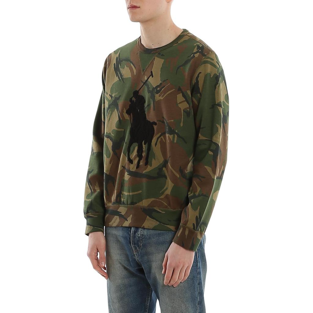Polo Ralph Lauren Großes Pferde-Logo Applikation Rundhals Langarm Camouflage Sweatshirt Herren Sweatshirt 710795602-001