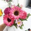 Nordic Artificial Flowers Silk Sunflower Peony Bouquet Garden Decoration Green Plant Fake Flower Simulation Chrysanthemum