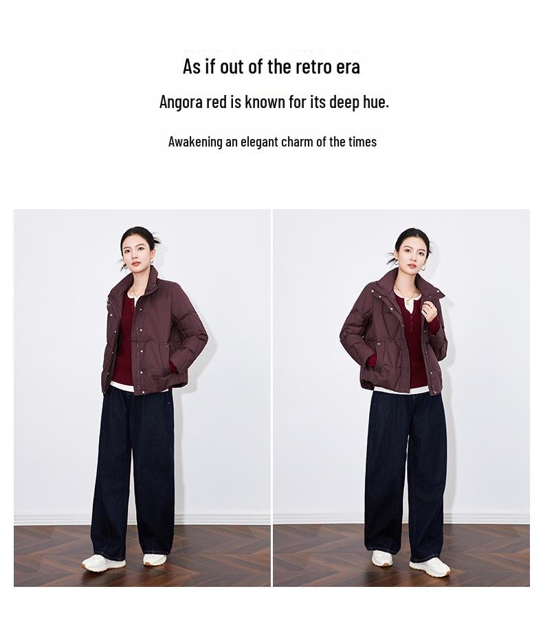 Popular Stand-up Collar 90% White Duck Down Fashion Temperament High-neck Short Down Jacket Women's Winter Jacket