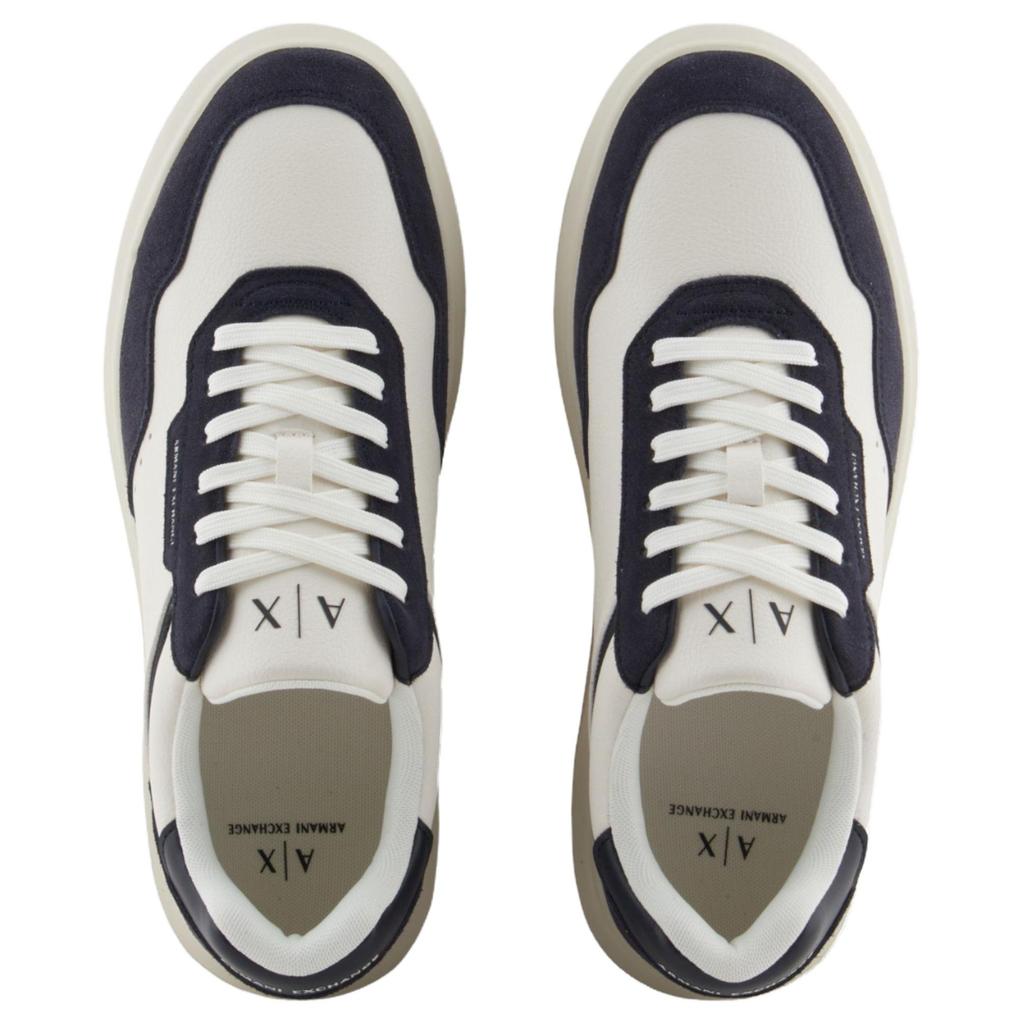Armani Exchange Polyester Round Toe Lace-Up Low Top Sneakers Men sneakers White XUX254XV950U388
