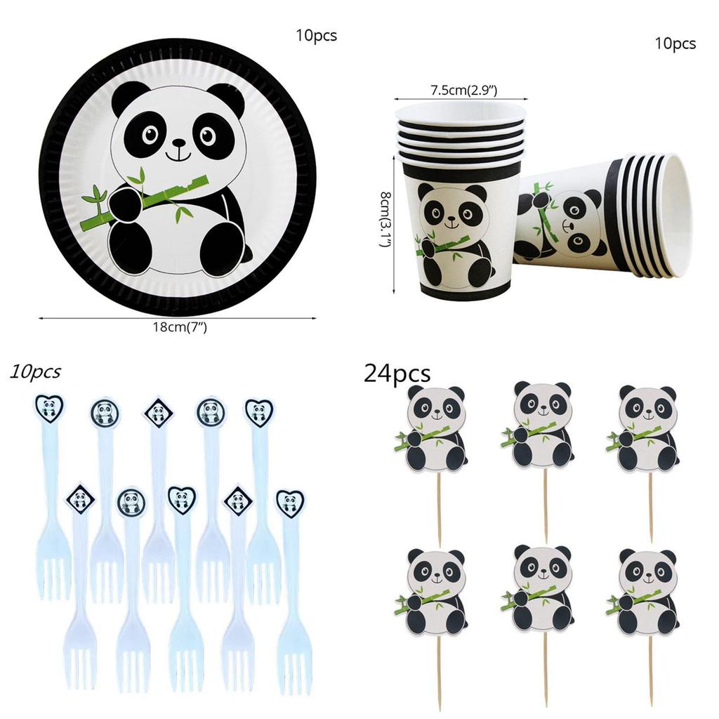 Party Panda Animal Supplies Tableware Decor Balloon Kids Birthday Childrens Day