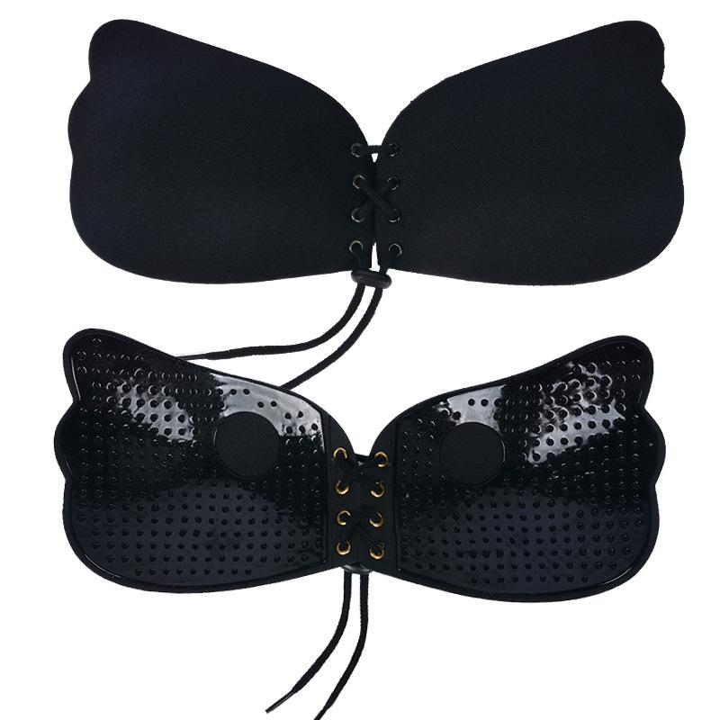 Butterfly Wing Push-Up Bra with Invisible Strapless Design and Nipple Covers