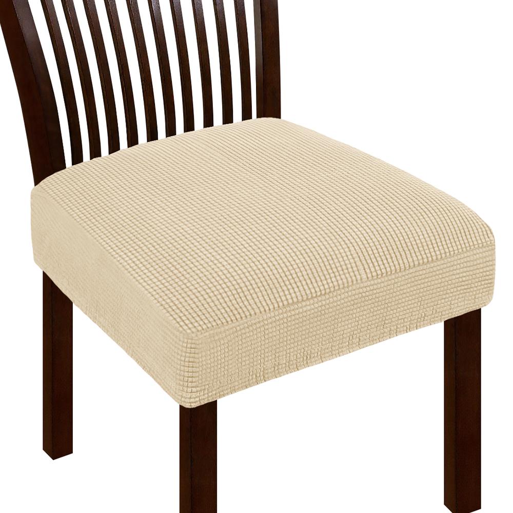 Jacquard Chair Seat Cover Elastic Chair Slipcovers for Home Banquet Dining Room Solid Color Removable Washable Chair Covers