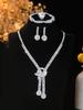 European Style Diamond-Inlaid Evening Necklace & Jewelry Set for Brides