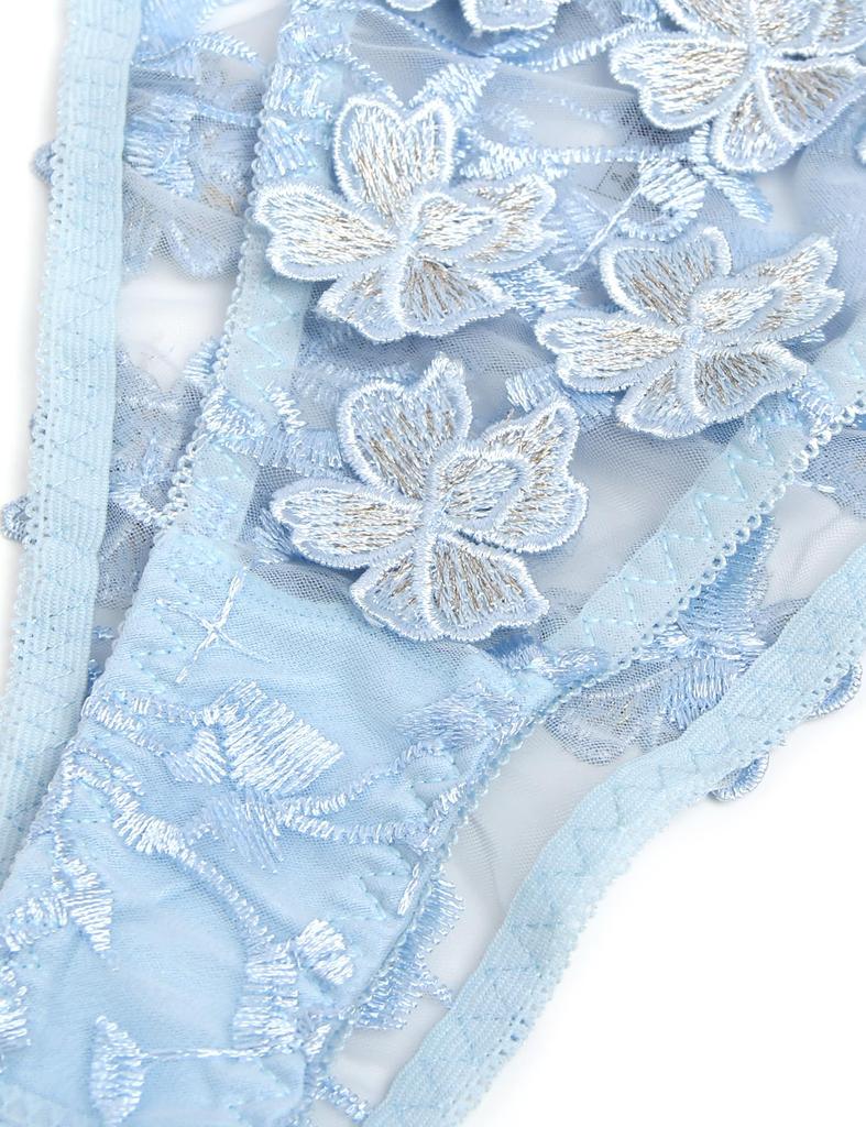 Sexy Bra Top and Bottom Bra and Extreme Floral Embroidery Large Cute Bra [ohyeah] Set, Lingerie, Set, See-through Panties, [M-5XL] Size, See-through