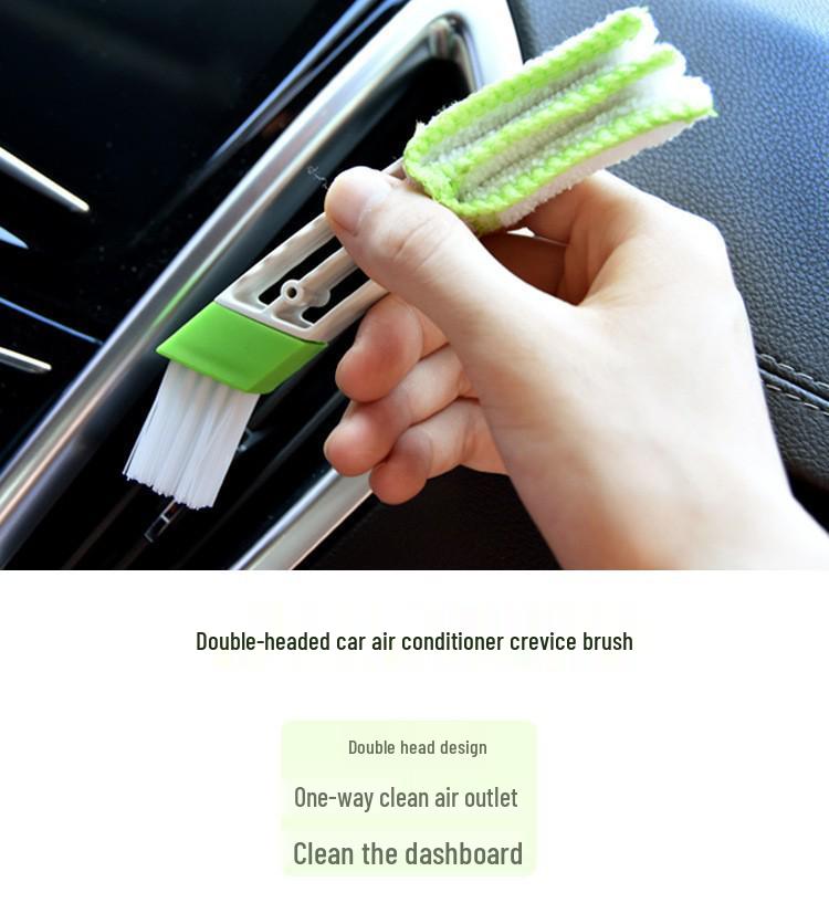 Car Vent & Dashboard Soft Bristle Cleaning Brush - Double-Headed Dusting Tool