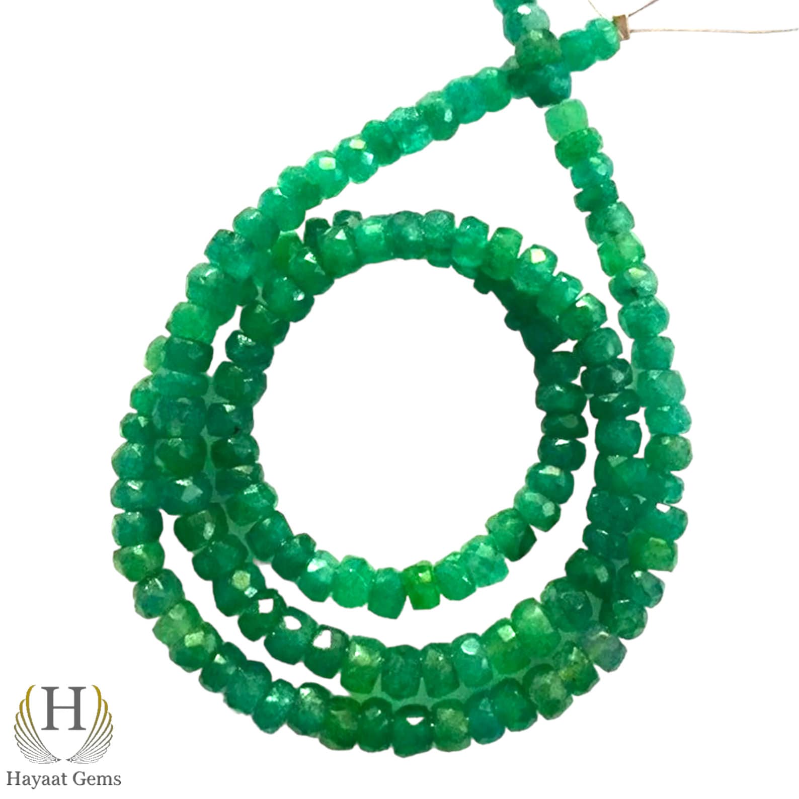 Faceted Zambian Emerald Gemstone Beads: 5mm, 2-30 Inch Strand 16 Inch