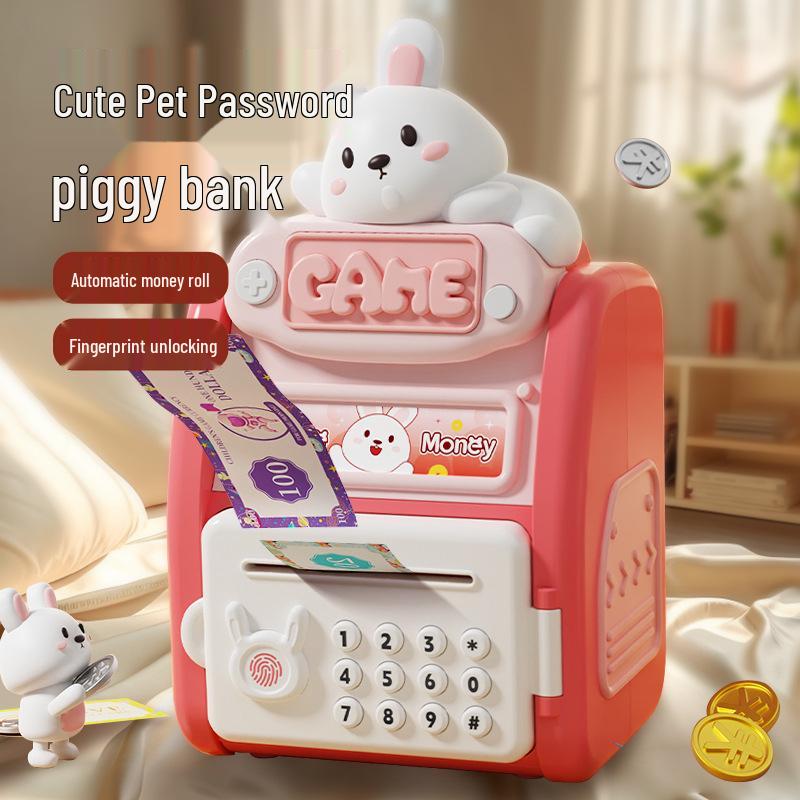 

Children s Fingerprint Password Piggy Bank with Sound Effects - Cute Piggy Style