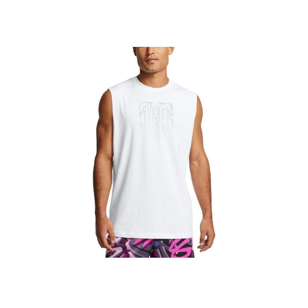 Under Armour Curry Series Basketball Sports Simple Round Neck Vest Men Tops White 1387099-100