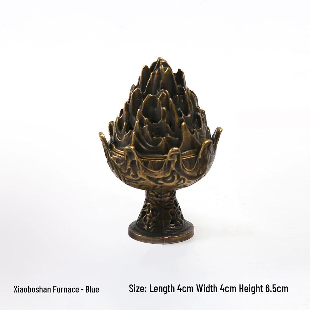 Auspicious Cloud Alloy Incense Burner - Boshan Style Holder for Stick & Coil Incense, Home Decor, Ancient Design