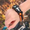 Paracord Survival Bracelets for Men Women Outdoor Bangles Wrap Umbrella Rope (Orange Black)