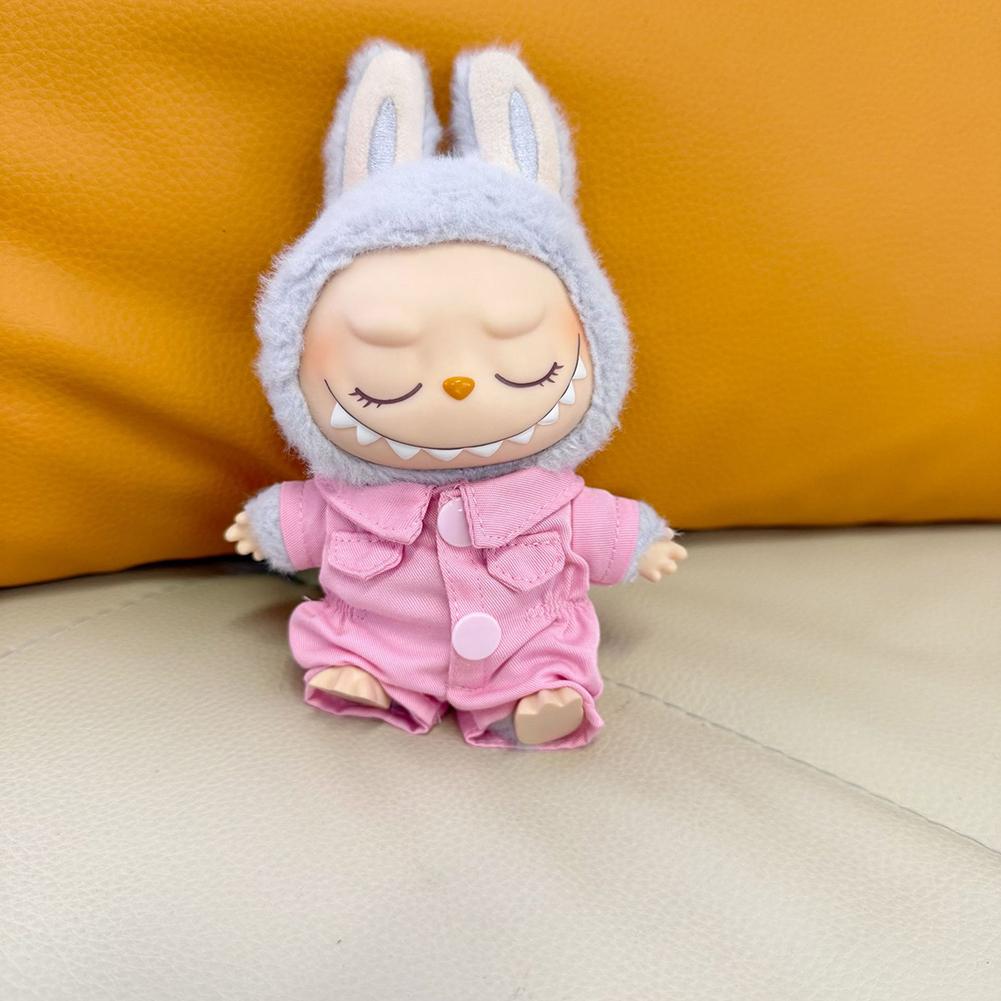 For 17cm Labubu Doll Clothes Fashion Clothes Workwear Overalls Doll Clothes Color Match Jumpsuit Dolls Accessories Cute Decoration Little Clothes