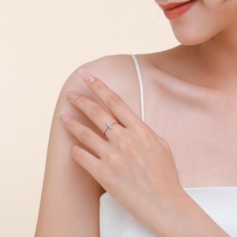 Tancise Klassisk 925 Sterling Sølv Zircon Ring Dame Smykker Bryllup Løfte Party Gift
