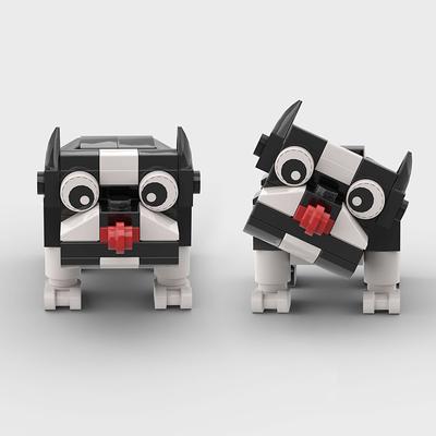 Welpen MOC Haustier Hund Niedliches Tier Mops Bausteine Set Pekinese Bausteine Welpen Modell Kinder Lernspielzeug Weihnachtsgeschenke