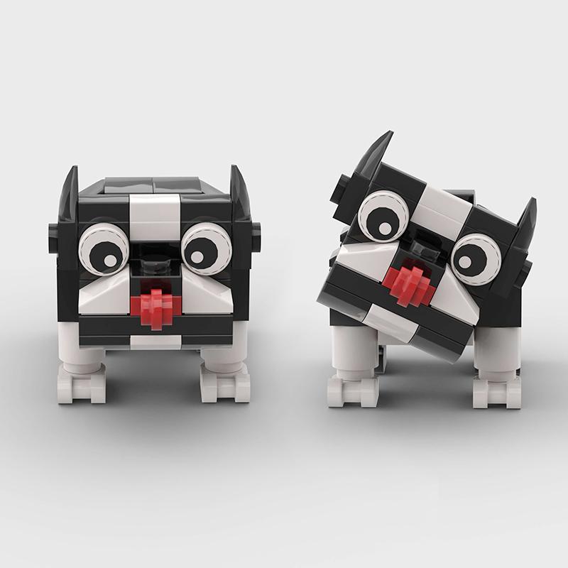 Cucciolo MOC Cane Animale Carino Carlino Set di Blocchi da Costruzione Pechinese Blocchi da Costruzione Modello Cucciolo Giocattoli Educativi per Bambini Regali di Natale