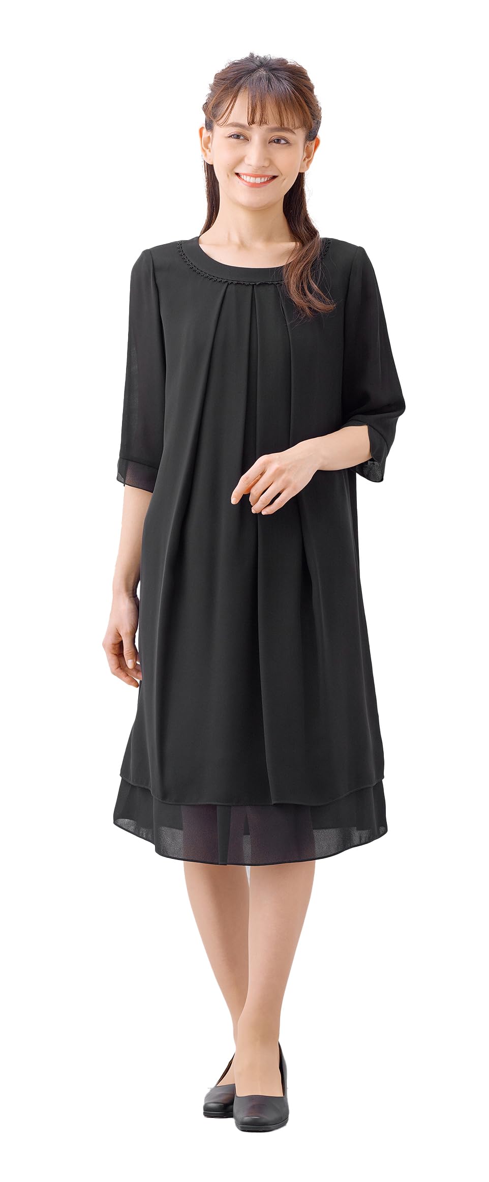 

Summer summer black formal mourning formal [Margaret Gold] wear, material, washable, one-piece dress, women s, wear, wear, wear, weddings, funerals, чёрный